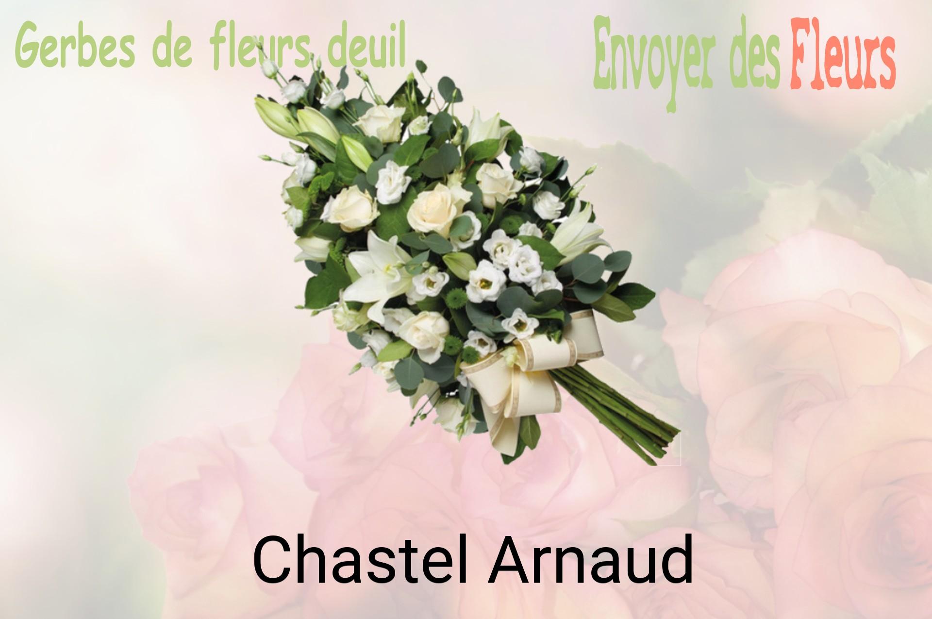 Gerbe de fleurs de deuil livrée à Chastel-Arnaud
